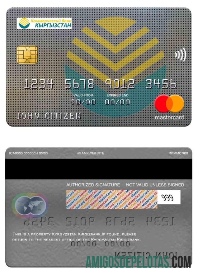 Kyrgyzstan Kirgizbank Mastercard template